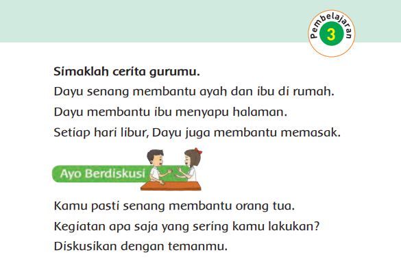 Kunci Jawaban Tema 4 Kelas 1 Halaman 60 dan 64, Subtema 2 Pembelajaran 3