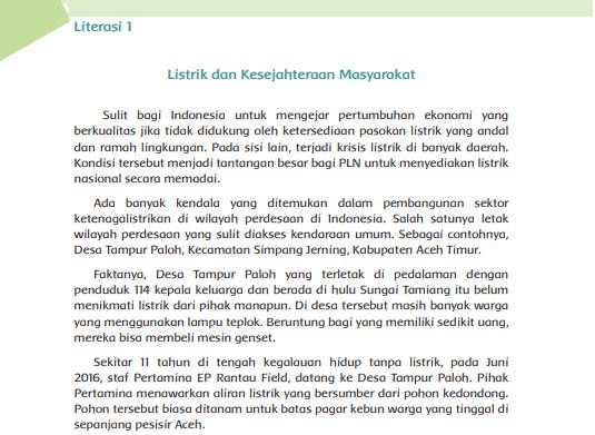 Kunci Jawaban Tema 6 Kelas 6 Halaman 128 129 130, Aku Cinta Membaca: Listrik dan Kesejahteraan Masyarakat