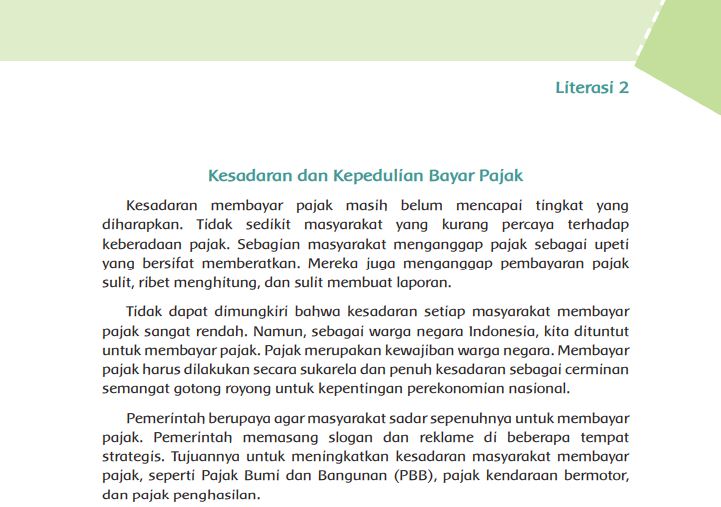 Kunci Jawaban Tema 6 Kelas 6 Halaman 131 dan 132, Aku Cinta Membaca: Kesadaran dan Kepedulian Bayar Pajak