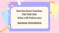 Soal dan Kunci Jawaban PAT PAS UAS Bahasa Indonesia Kelas 2 SD Tahun 2022